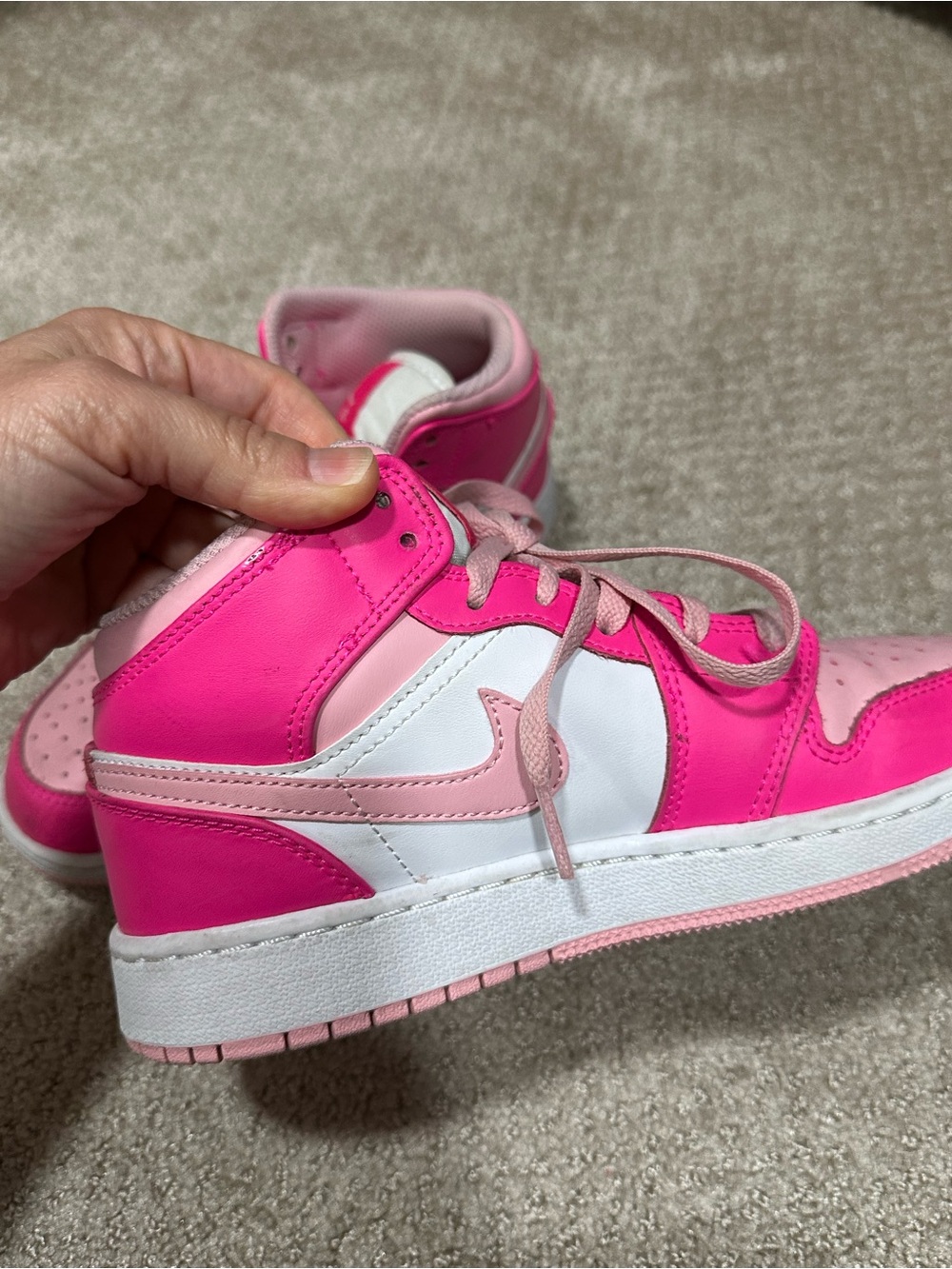 Nike Air Jordan 1 Mid White Fierce Pink - Picture 9 of 16